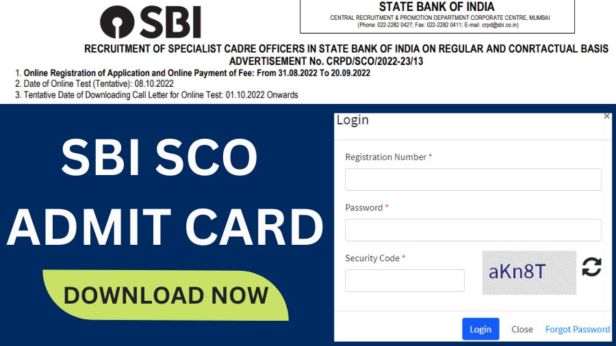 SBI SCO Admit Card 2022