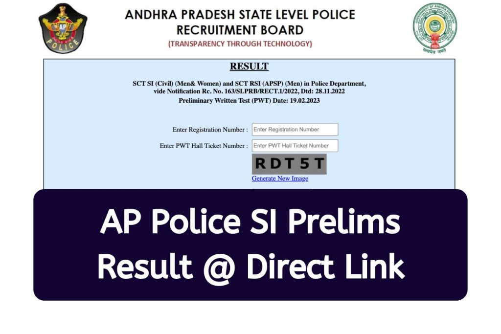 AP Police SI Prelims Result 2023–APSLPRB Sub Inspector CutOff Marks @ slprb.ap.gov.in
