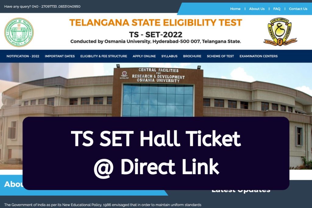 TS SET Hall Ticket 2023 - Telangana State Eligibility Test Admit Card @ telanganaset.org