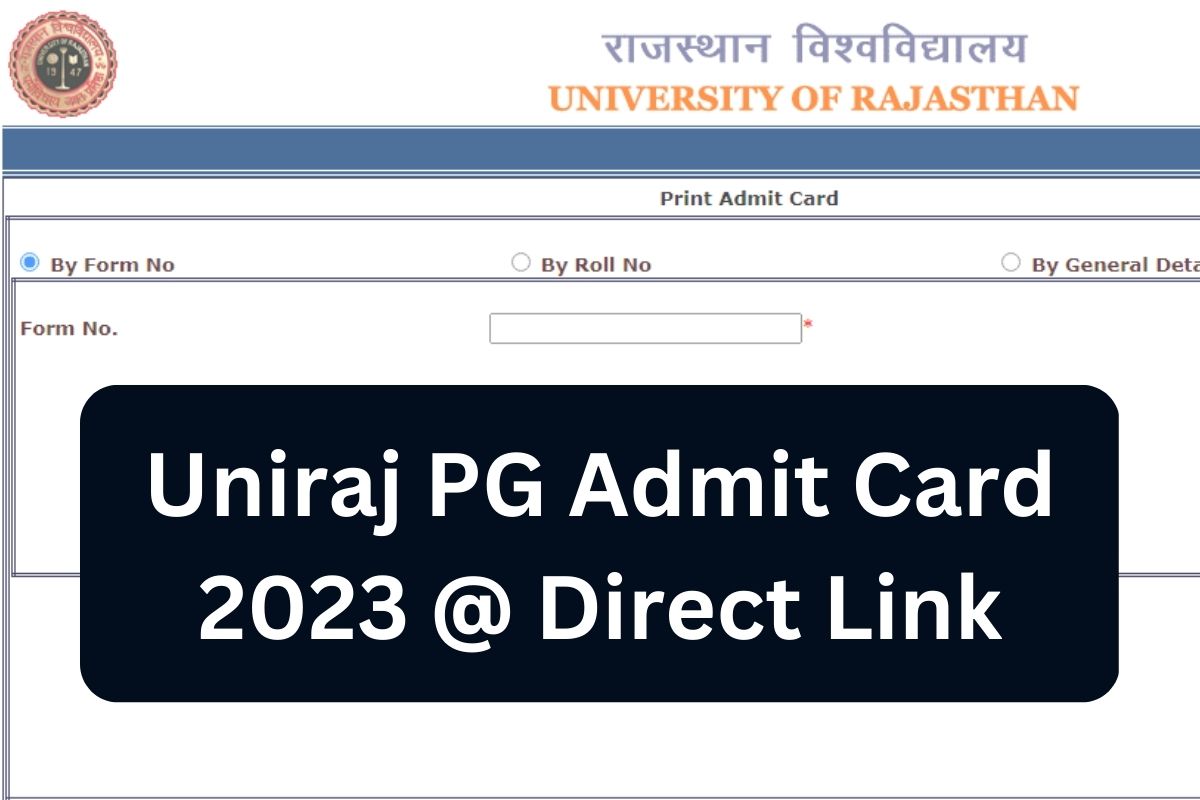 Uniraj PG Admit Card 2023 @ Direct Link