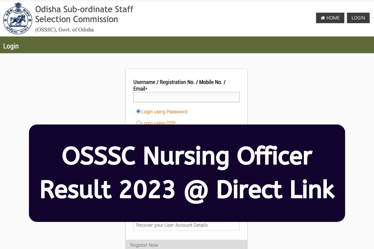 OSSSC Nursing Officer Result 2023 @ Direct Link