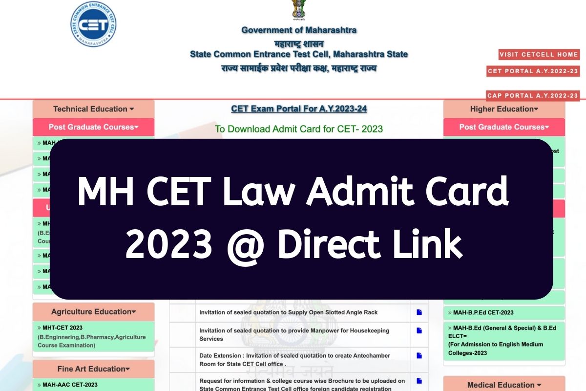 MH CET Law Admit Card 2023 @ Direct Link