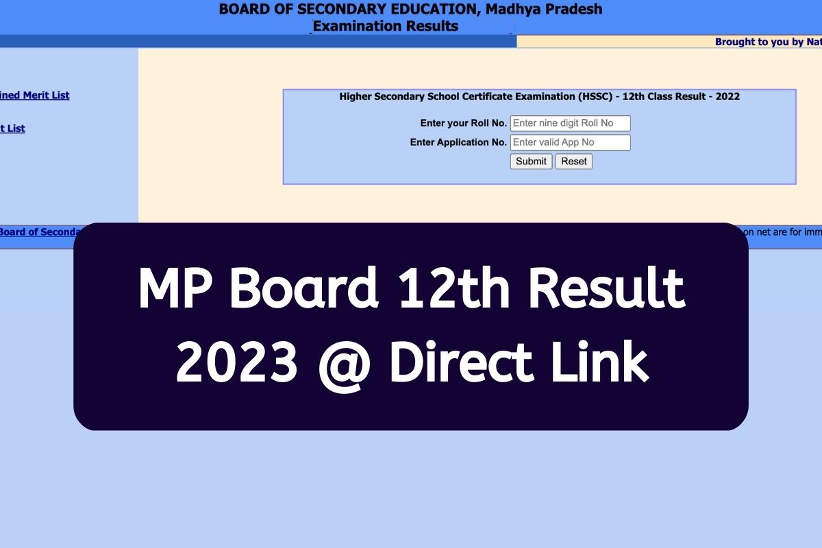 MP Board 12th Result 2023 @ Direct Link