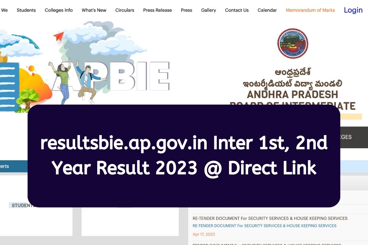 resultsbie.ap.gov.in Intermediate Result 2023 @ Direct Link