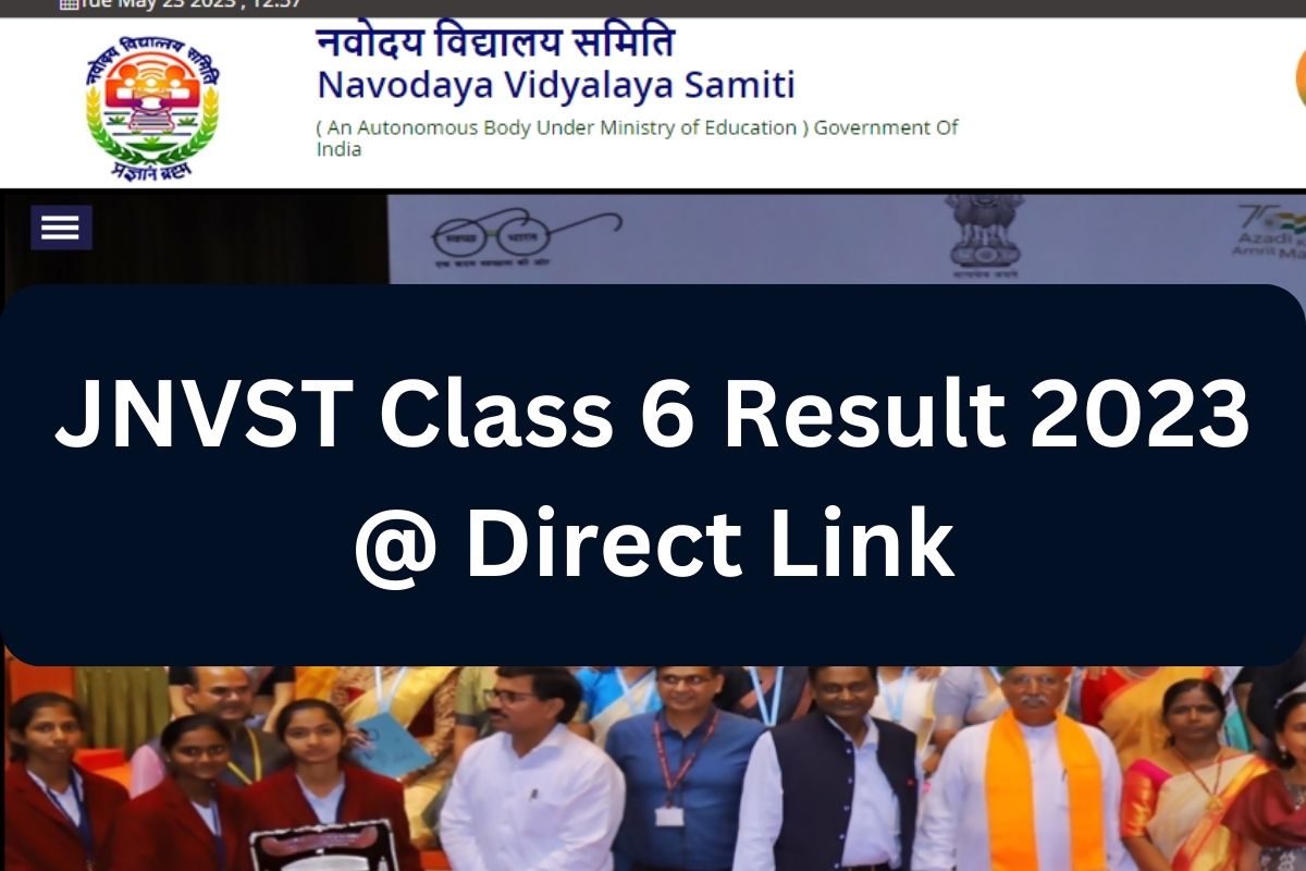 JNVST Class 6 Result 2023 @ Direct Link