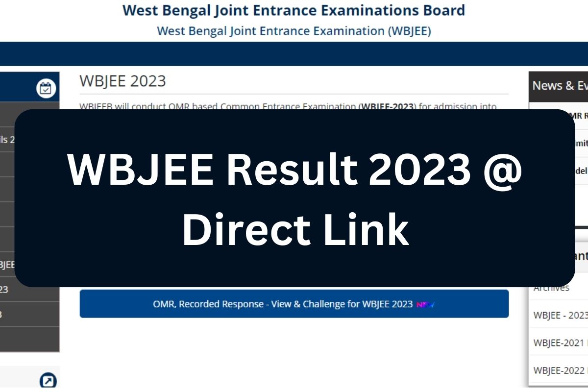 WBJEE Result 2023 @ Direct Link